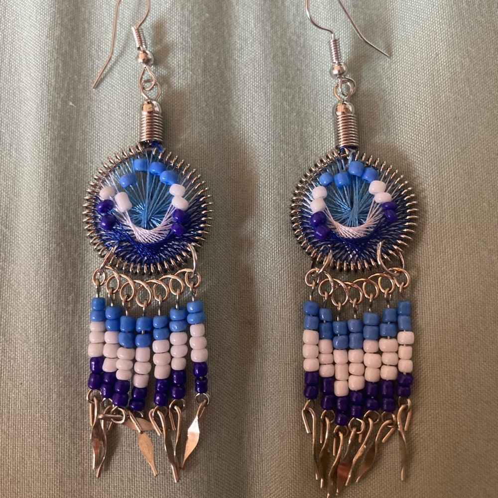 Little beaded dreamcatcher earrings